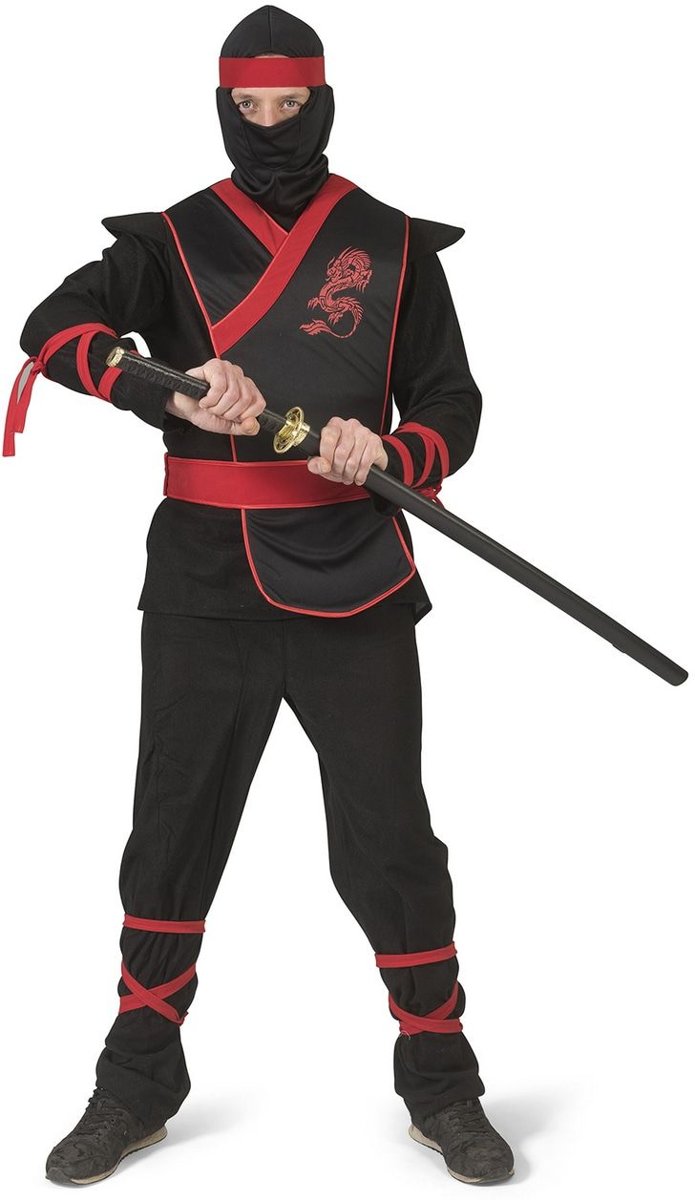 Ninja & Samurai Kostuum | Ninja Strijder Vol Doodsverachting | Man | Maat 60-62 | Carnaval kostuum | Verkleedkleding